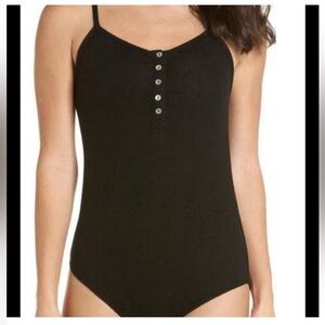 Make + Model Black Buttoned Bodysuit